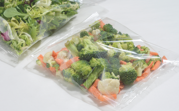 Fresh vegetables packaged using modified atmosphere packaging to extend shelf-life