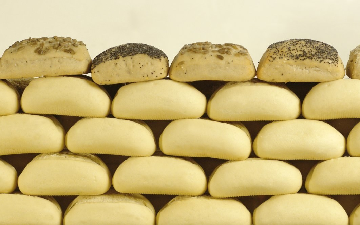 Bread rolls being chilled 