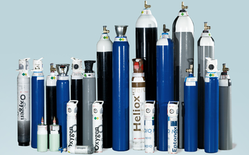 A large range of BOC medical gas cylinders