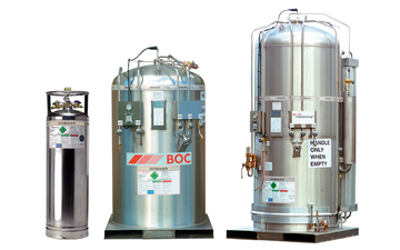 A selection of BOC cryogenic Storage svessels for use with cryogenic gases