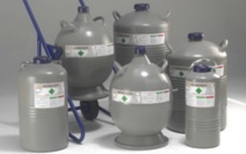 A selection of cryogenic dewars for liquid nitrogen