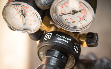 Close-up of a gas regulator